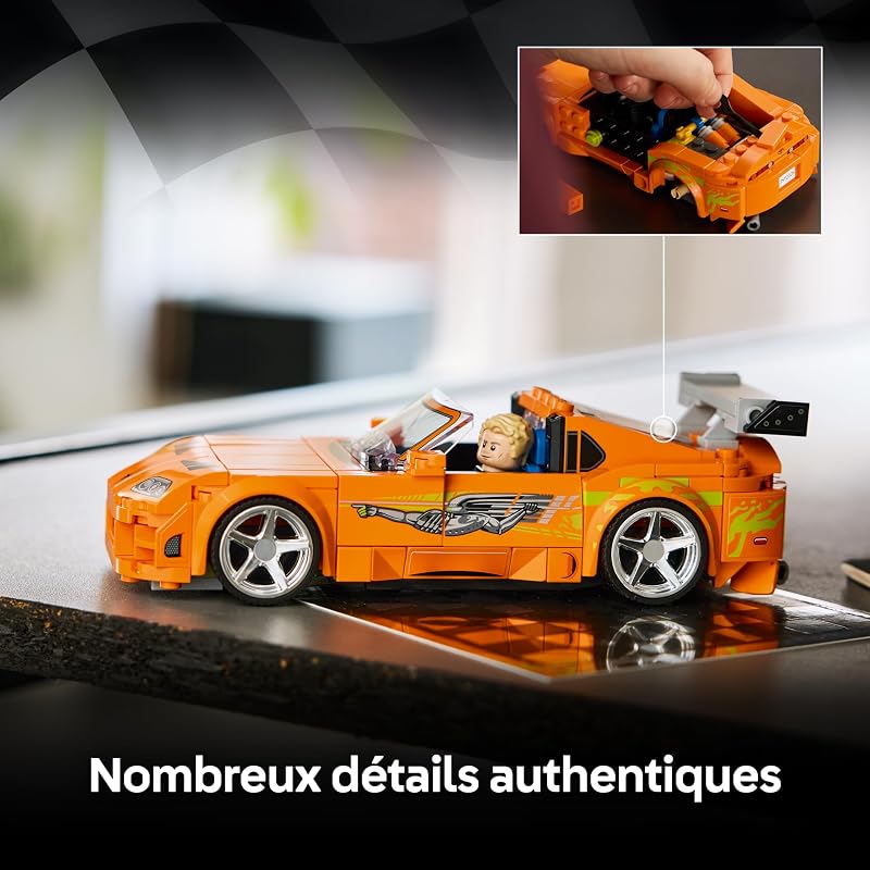 Speed Champions La Toyota Supra MK4 de Fast and Furious - Jouet Voiture - Maquette avec Minifigurine de Brian O'Conner - Cadeau STEM pour Garçon dès 10 Ans ou Ado Fan du Film 77260 — photo 3 sur 8