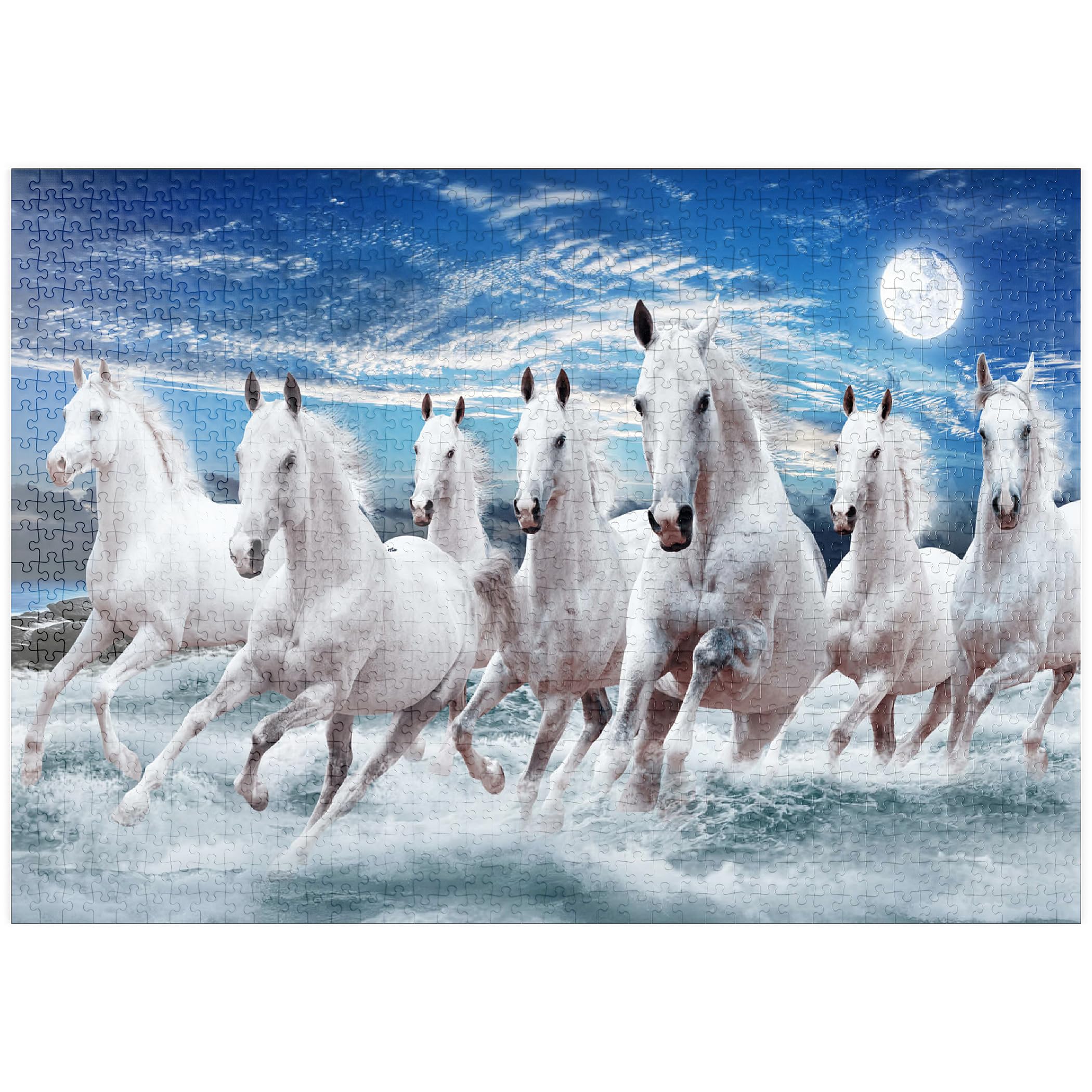 Seven Horses At A Gallop - Premium 1000 pieces Puzzle - MyPuzzle special collection from Puzzle Galaxy