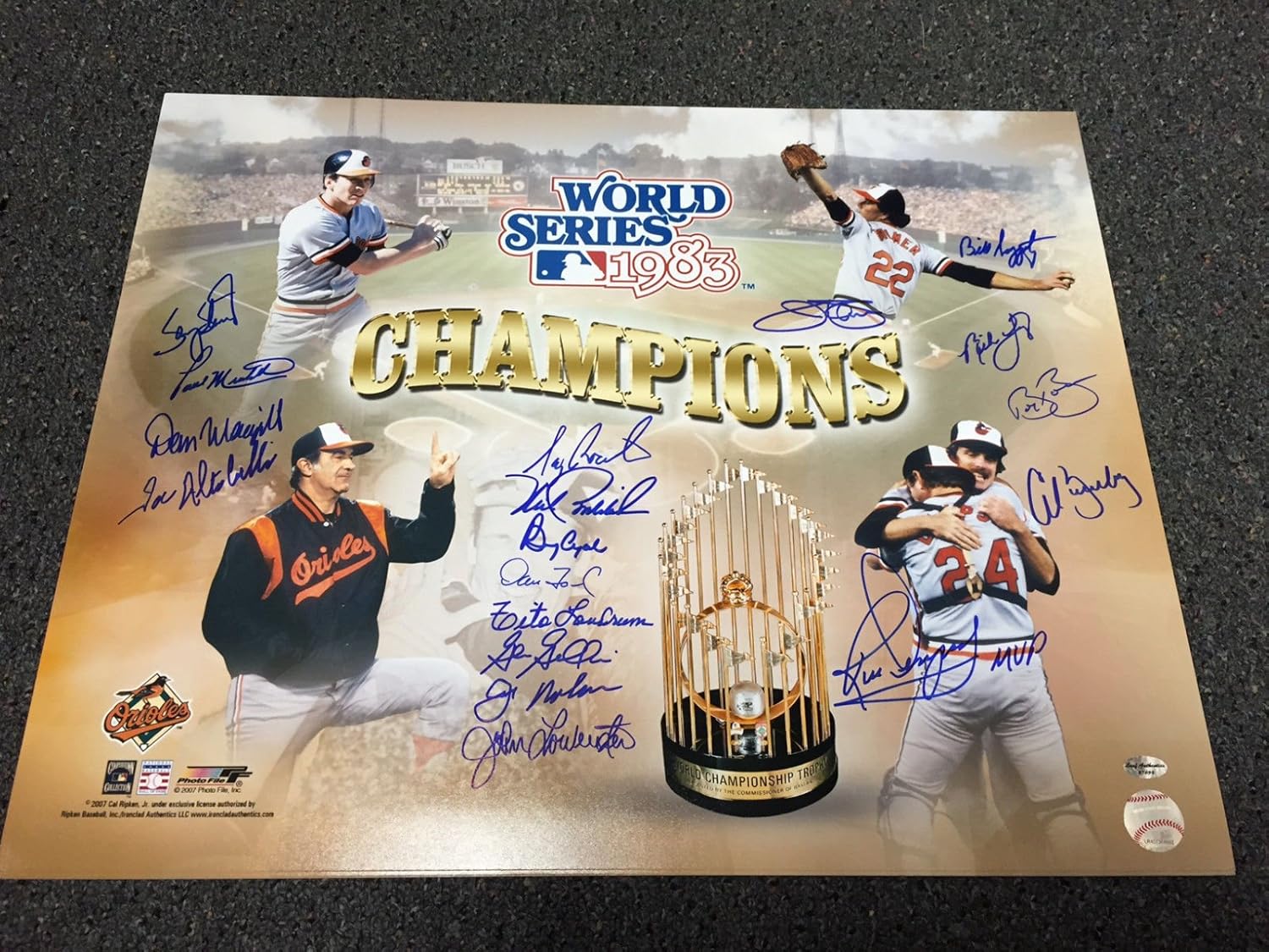 BALTIMORE ORIOLES 1983 WORLD SERIES CHAMPIONS AUTOGRAPHED 16X20 PHOTO LEAF COA at Amazon's