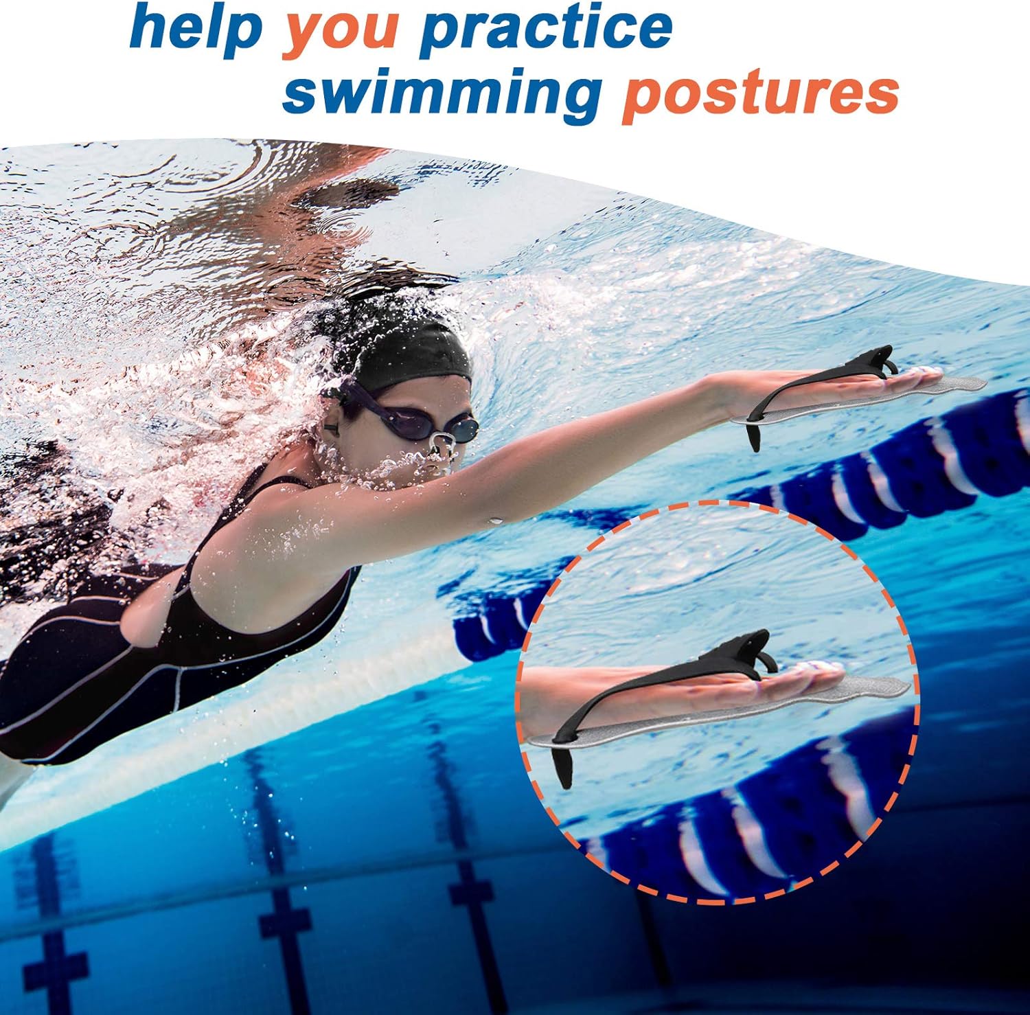 Skylety Swimming Hand Paddles, Swim Training Paddles with Adjustable Straps Contour Hand Paddles with Black Swim Cap, Swim Earplugs and Swimming Nose Clip for Adults and Kids : Sports & Outdoors