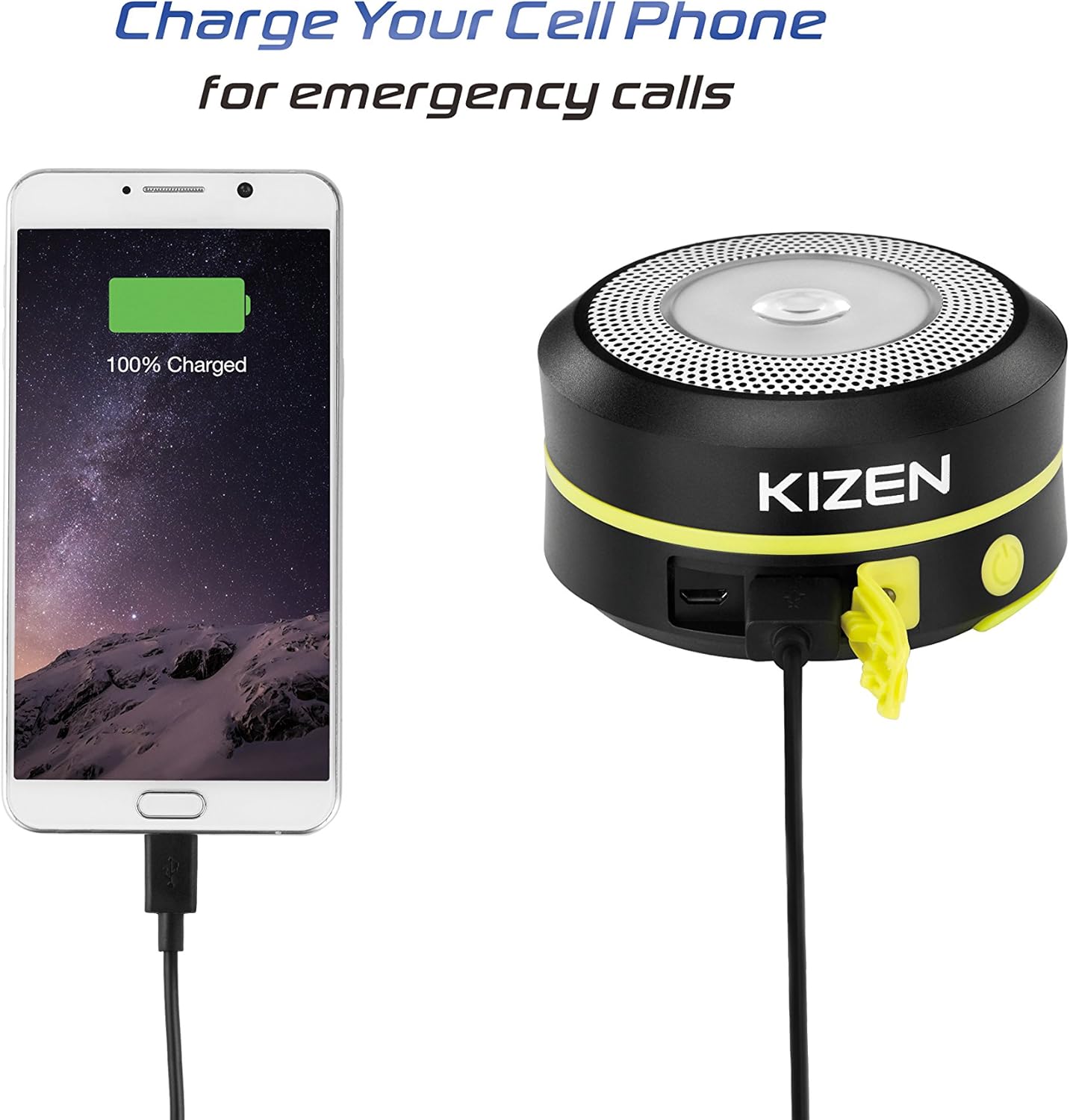 Kizen LED Camping Lanterns - Solar Powered or USB Rechargeable Emergency Lights - Collapsible Camp Lanterns for Power Outages, Night Hiking & Camping, Yellow: Home Improvement