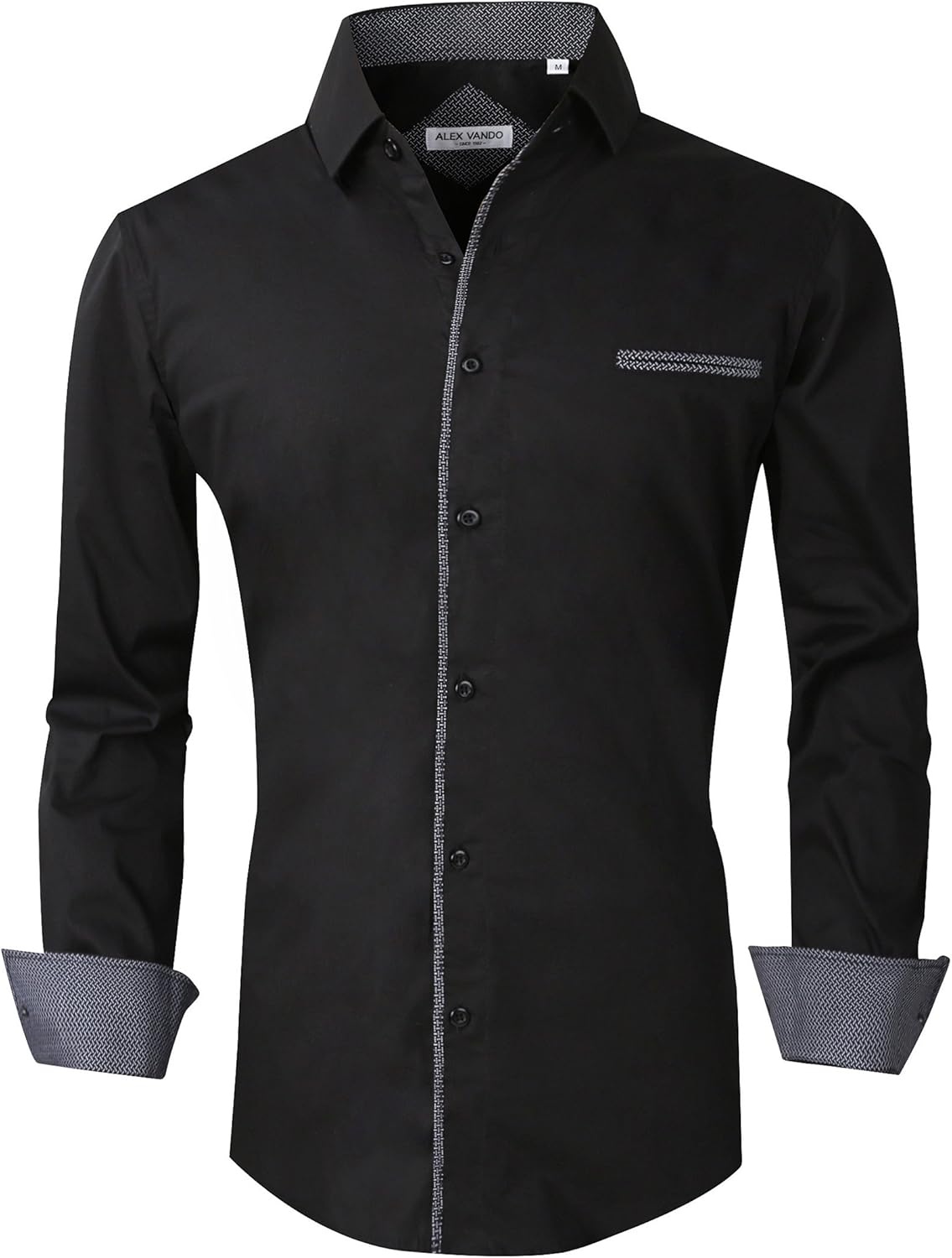 Alex Vando Mens Dress Shirts Regular Fit Long Sleeve Men Shirt at  Men’s Clothing store