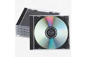 Unomor Clear CD Jewel Cases Standard Size 6 Pack - Plastic CD DVD Replacement Cases, Stackable Disc Organizer with Interlocki