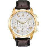 Bulova Men's Classic Wilton Brown Leather Strap Watch 46.5mm - 97B169