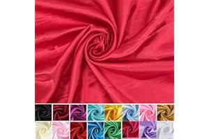 HOTGODEN Satin Fabric: 60" Wide 2 Yards,5 Yards Red Solid Satin Fabric for Wedding, Bridal, Decoration, Fashion, Apparel Crafts