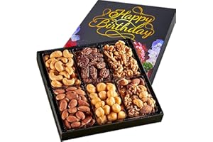 Happy Birthday Nuts Gift Basket, Gourmet Snack Box,in Elegant Box, Gift Set Birthday Party, For Men and Women. Kosher, Snackberry (Assortment #2)
