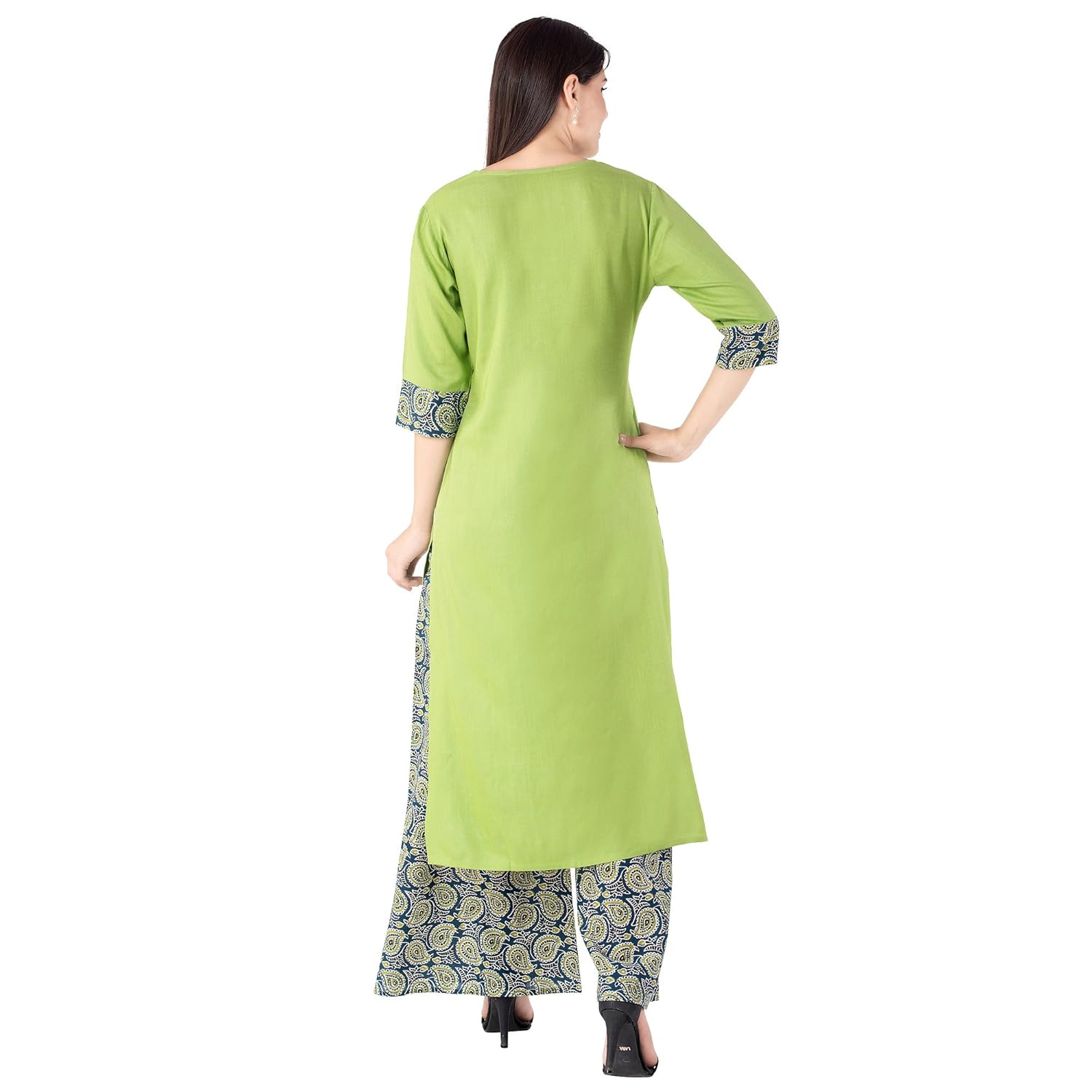 khushal k women's rayon kurta with palazzo set