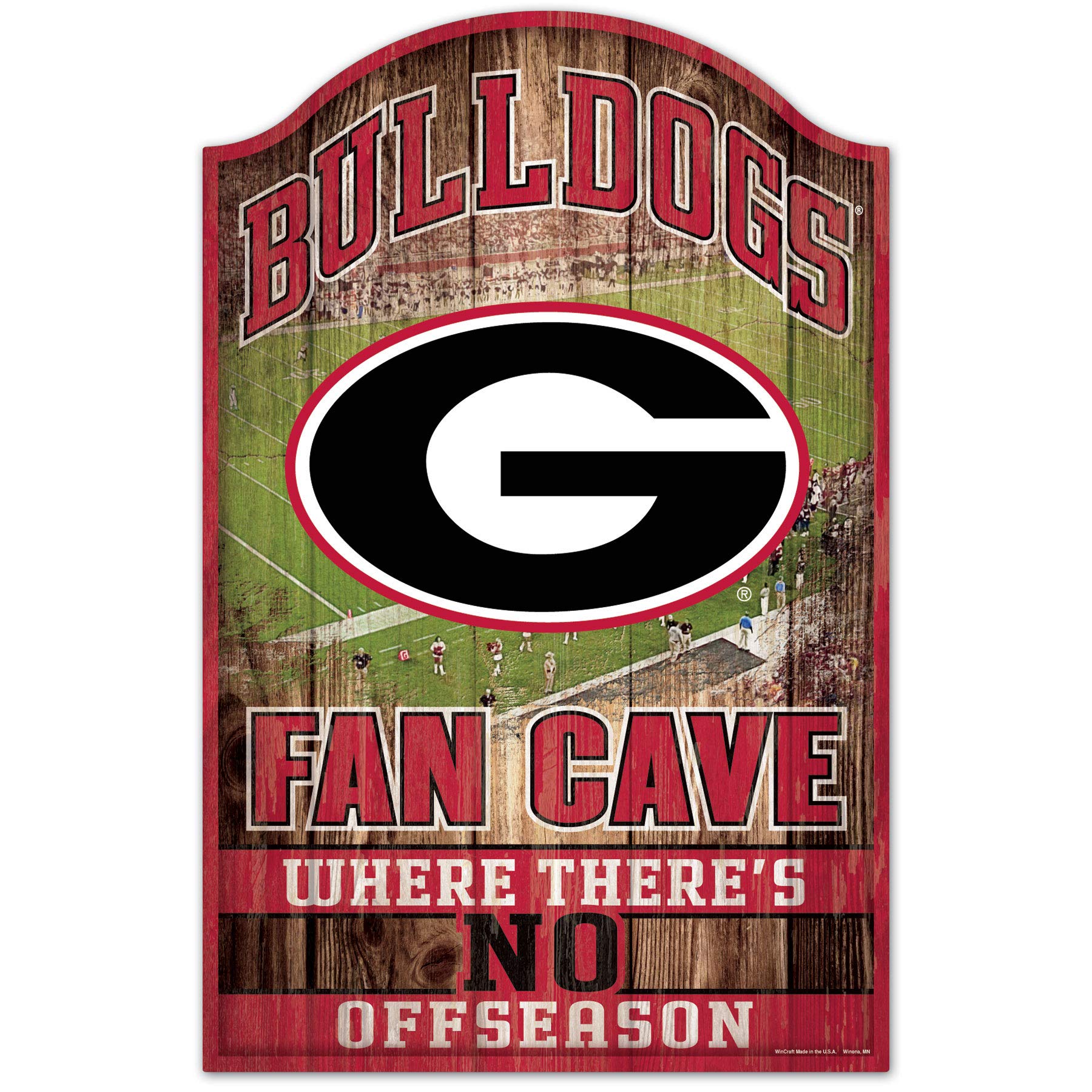 Wincraft NCAA University of Georgia 93380011 Wood Sign, 11" x 17", Black