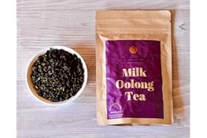 Zi Chun Tea - Milk Oolong Tea : Premium Loose Leaf High Mountain Oolong Tea from Taiwan : Vacuum Packed for Freshness : Organically Grown Jin Xuan with Great Creamy Nutty Taste and Aroma - 3.5 ounces
