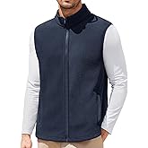 COOFANDY Mens Polar Fleece Vest Lightweight Sleeveless Jacket Warm Zip up Outerwear Vests with Zipper Pockets for Hiking