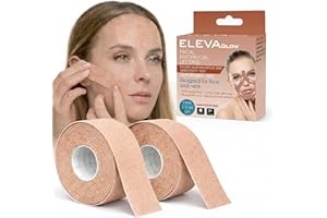 ELEVA Glow Anti-Wrinkle Face Tape Professional Myofascial Lift for Forehead, Jowls & Neck Medical Grade Hypoallergenic Skin T