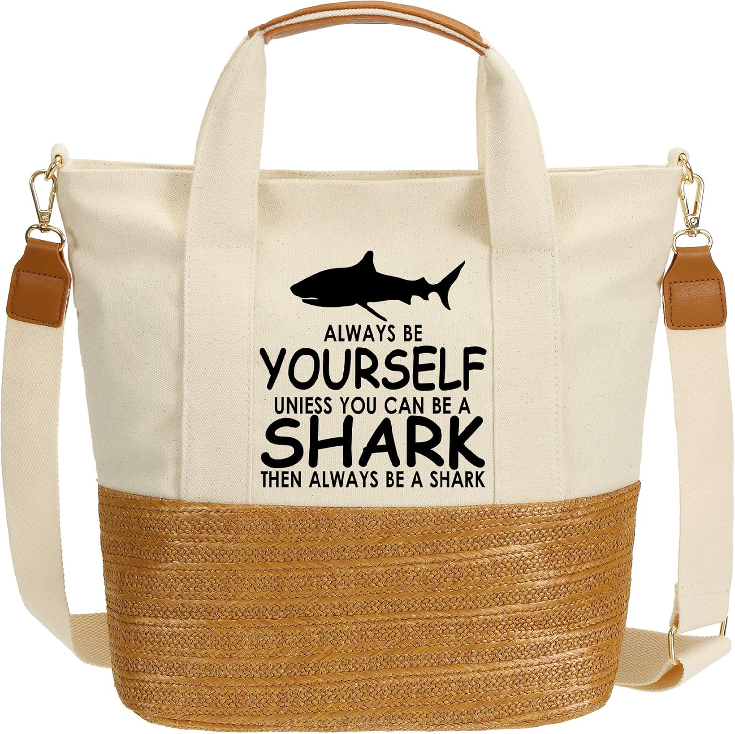 IN.RHAN Women's Crossbody Handbag Always Be A Shark Work Tote Shoulder Bag