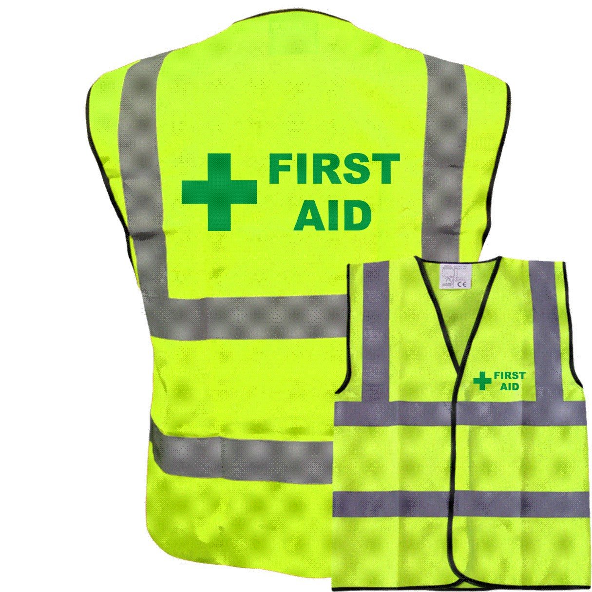 Hi Vis Vests - First Aid High Visibility Vest Made of Durable Polyester Fabric - Vibrant Yellow High Vis Vests with Reflective Vinyl Banding for Safety - Brook Hi Vis, 5X Large 60-62”