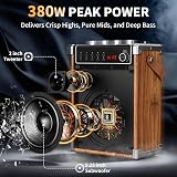 JYX Karaoke Machine with 2 Wireless Mics Bluetooth Speaker Bass Treble Echo view 2