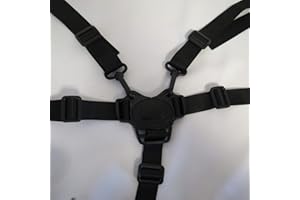 PONINI Replacement Parts/Accessories to fit Summer Infant Strollers and Car Seats Products for Babies, Toddlers, and Children (5 Point Buckle + Clips and Straps)