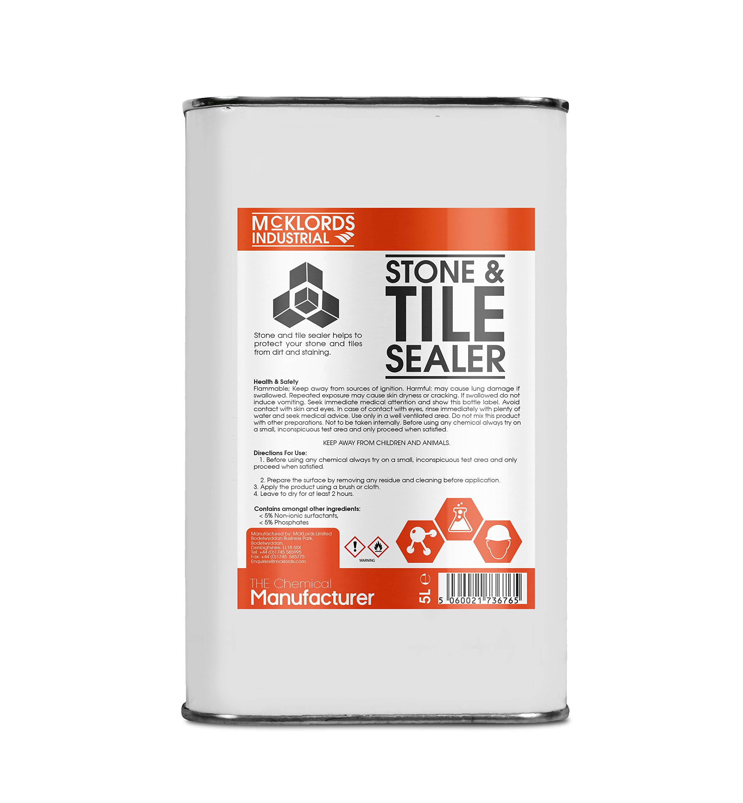 Stone and Tile Sealer - 5 Litre | Sealer for All Types of Natural Stone | Apply to Tiles, Floor and Paving