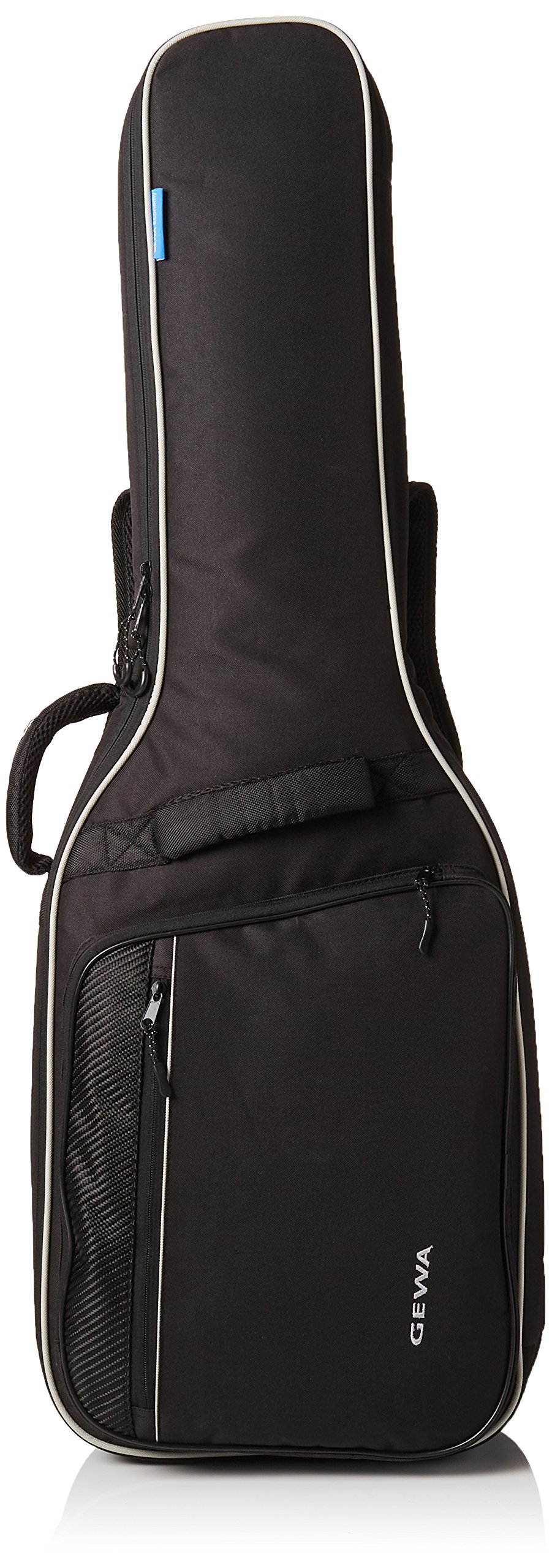 GEWA Gig Bag Economy 12mm for electric guitar, black (tear-resistant and water-protected, 12mm padding, luxury backpack straps, large accessory compartment) 212400