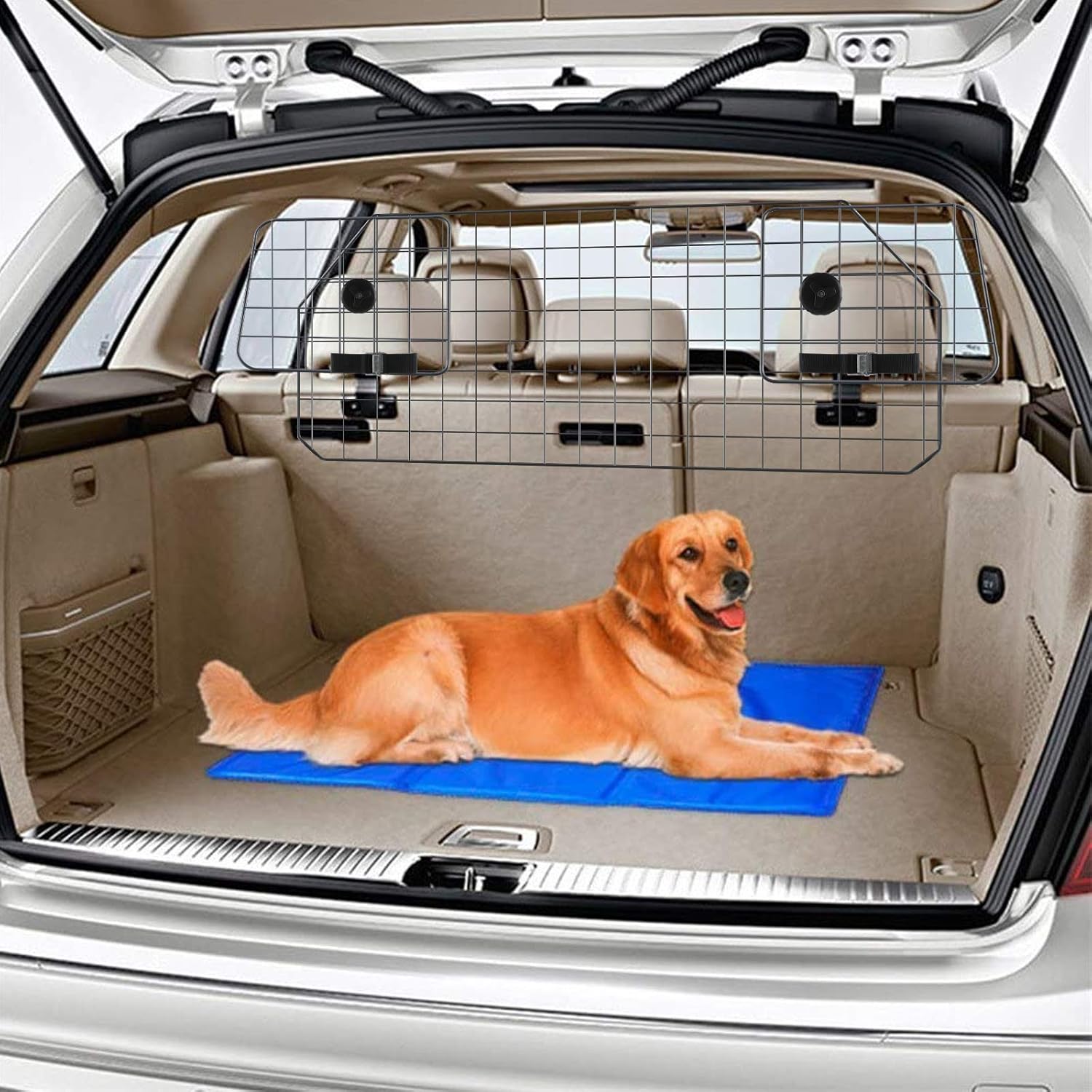 Gtongoko Adjustable Dog Car Barriers for SUV, Vehicles, Cars, Heavy Wire Mesh Universal Vehicle Separator, Pet Compartment Door in Cargo Area of Vehicle Trunk, Black : Pet Supplies
