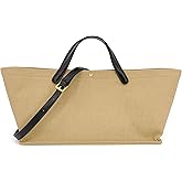 M-ioi-M 2Pcs Set, Large/XL Tote Bag with Pouch for Women, Canvas or Genuine Leather Crossbody Shoulder Bag, Top Handle Purse