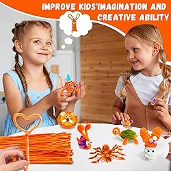 Orange Pipe Cleaners,Art Supplies,200pcs Chenille