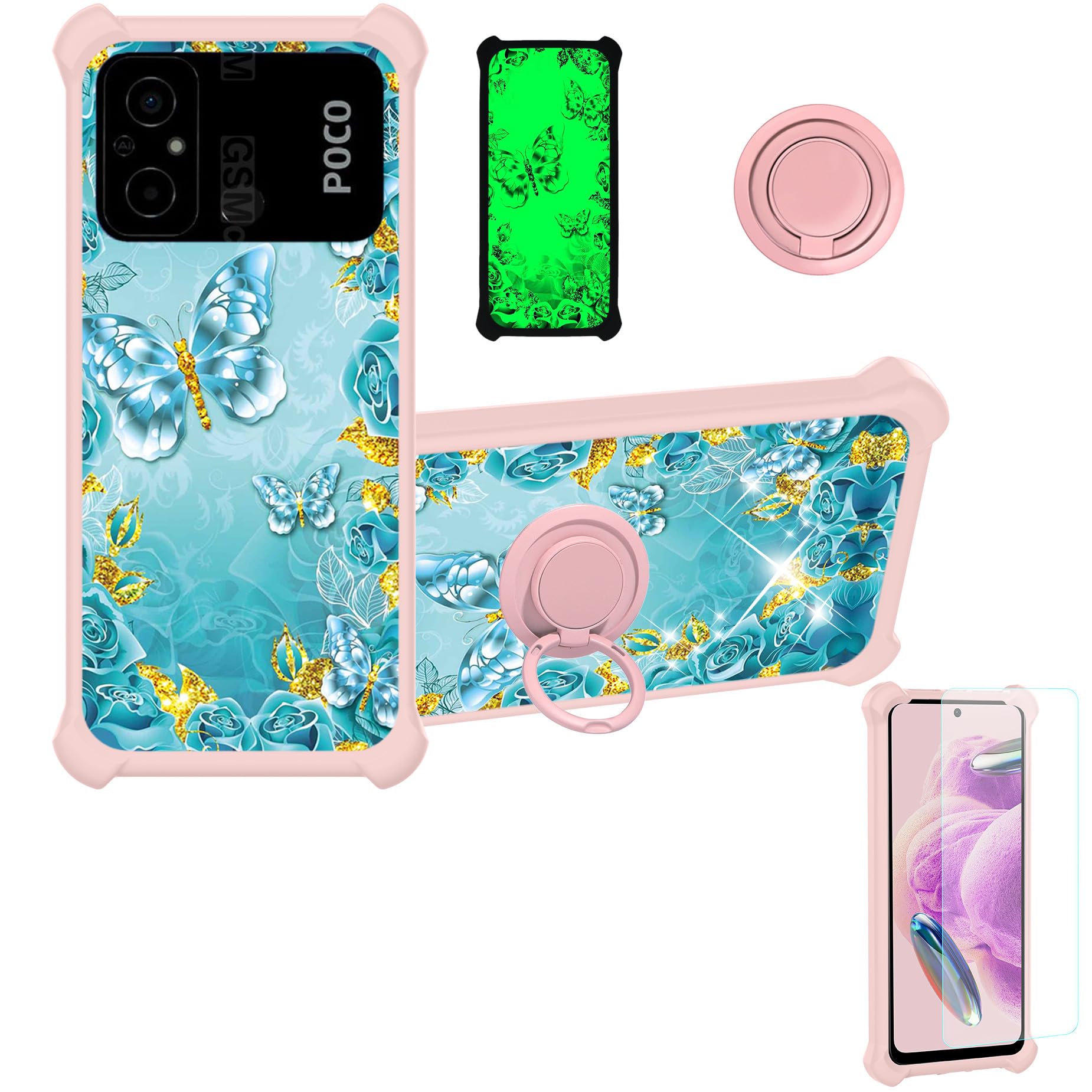 jioeuinly Case for Poco C55 Case Compatible with