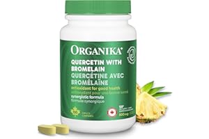 Organika Canadian-Made Quercetin with Bromelain- High Availability, Immune System Support, Allergy and Inflammation Support- 