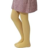 Paralinda Girls' Cotton Tights - Toddler Cable Knit Footed Tights