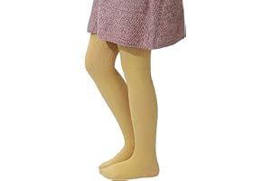 Paralinda Girls' Cotton Tights - Toddler Cable Knit Footed Tights for Baby Girls