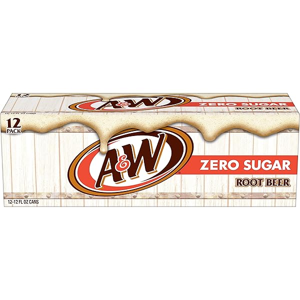 A&W ZERO SUGAR ROOT BEER SODA, 12 FL OZ CANS, 12 PACK