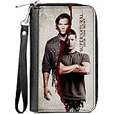 Buckle-Down Supernatural Wallet, Zip Around, SUPERNATURAL Winchster Brothers Divided, Vegan Leather