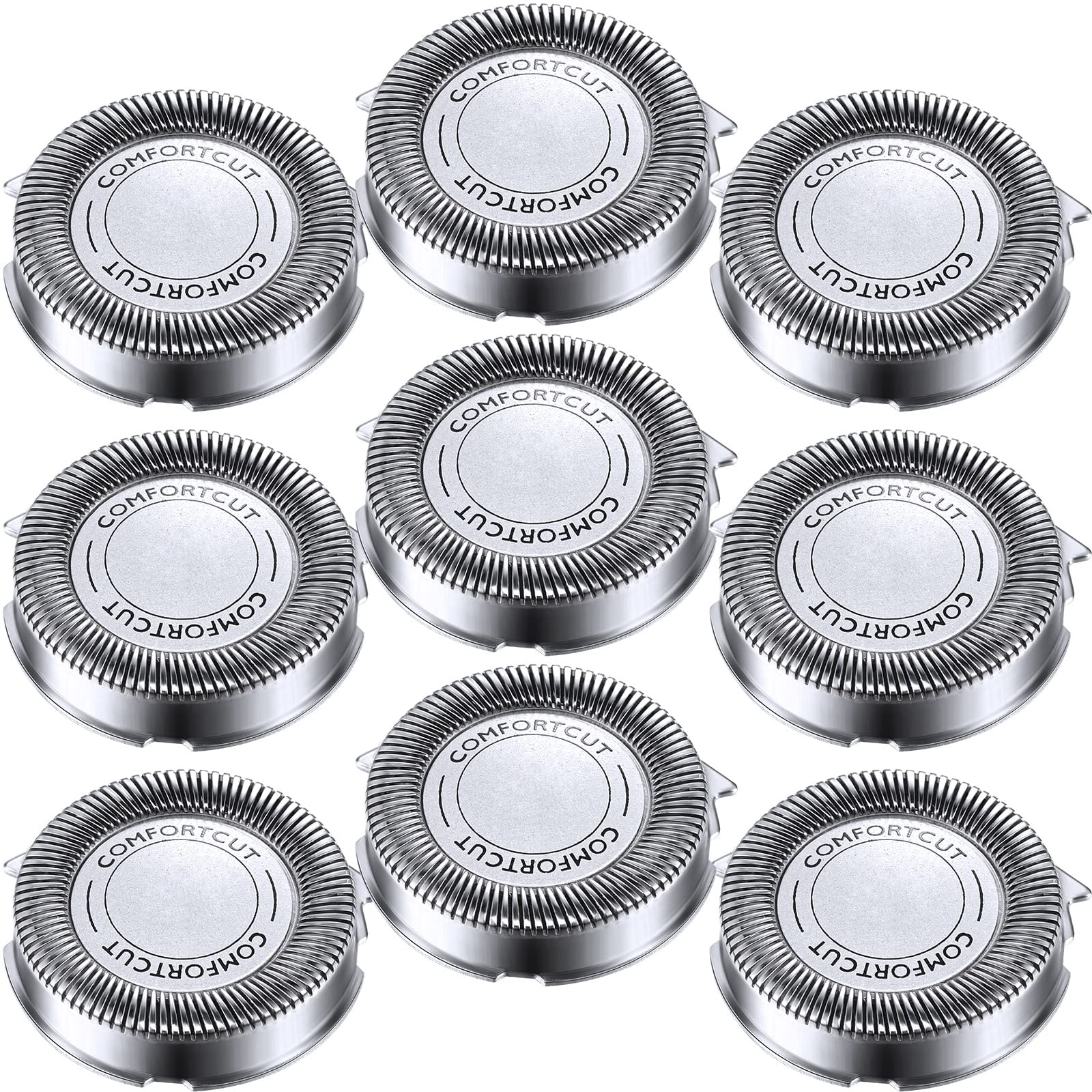 Mudder SH30/50/52 Shaver Replacement Heads Compatible with Philips Electric Shaver Series 1000, 2000, 3000, 5000 and Model AT8xx/AT7xx/PT8xx/PT7xx Style with Pointed Blade, Non-Original (9 Pieces)