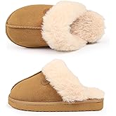 CIOR Boys Girls Memory Foam Slippers Faux Fur Lining Slip-on Clog Indoor Outdoor for Little Kid Big Kid