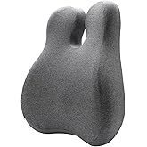 FRIENA Lumbar Support Pillow for Office Chair & Home– High-Density Memory Foam Back Cushion for Lower Back Pain Relief, Ergonomic Back Support Pillow with Breathable Washable Cover – Gray