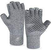 KastKing Bully Wooly Fingerless Wool Fishing Gloves, Cold Weather Warm Glove for Ice Fishing, Winter Gloves for Women & Men