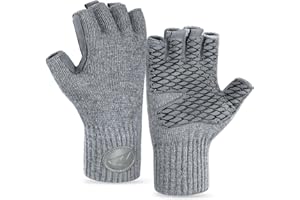 KastKing Bully Wooly Fingerless Wool Fishing Gloves, Cold Weather Warm Glove for Ice Fishing, Winter Gloves for Women & Men