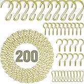 garini Hanging Plant Hooks,200 Inch Metal Glod Hanging Chain with S Hooks for Hanging Plants, Photo, Lantern, Billboards and Planters