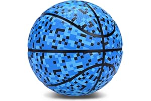 PECOGO Official Rubber Basketball Outdoor Indoor Mens Basketball Ball Size 3/4/5/6/7 for Kids Youth Teen Boys and Girls Gift Ideas(Without Pump)