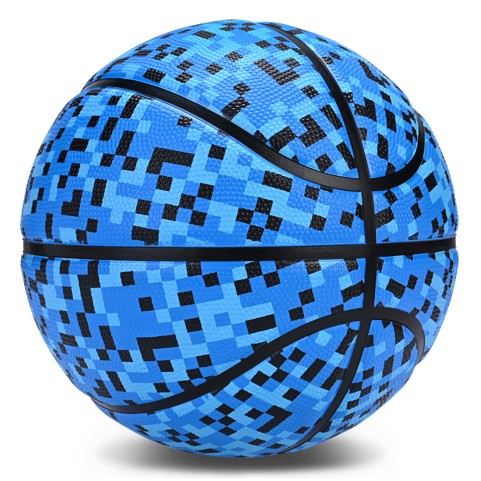 Photo 1 of PECOGO Rubber Basketball Size 6 28.5" for Indoor Outdoor Game Gym Training Competition Sports Official Basketballs Gift for Kids Girls Youth Adults?Deflated (Blue)