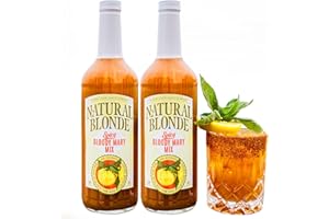 NATURAL BLONDE BLOODY MARY MIX Natural Blonde Spicy Golden Bloody Mary Mix - All-Natural Cocktail Mixer with Hand-Picked Golden Tomatoes - Low Sodium, Low Calorie, Gluten Free - 50 Fl Oz (2 Pack)