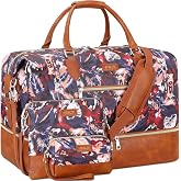ITIEZY Weekender Bag for Women 21.5" Travel Duffel Large Carry On Bag 3PCS | Nylon Duffel Bag with Waterproof Shoe Compartment, Crossbody Bag and Toiletry Bag, Travel Weekend Hospital Overnight Gym Bag