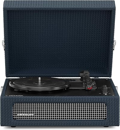 Crosley Voyager Portable Turntable Bluetooth 3-Speed Navy Blue
