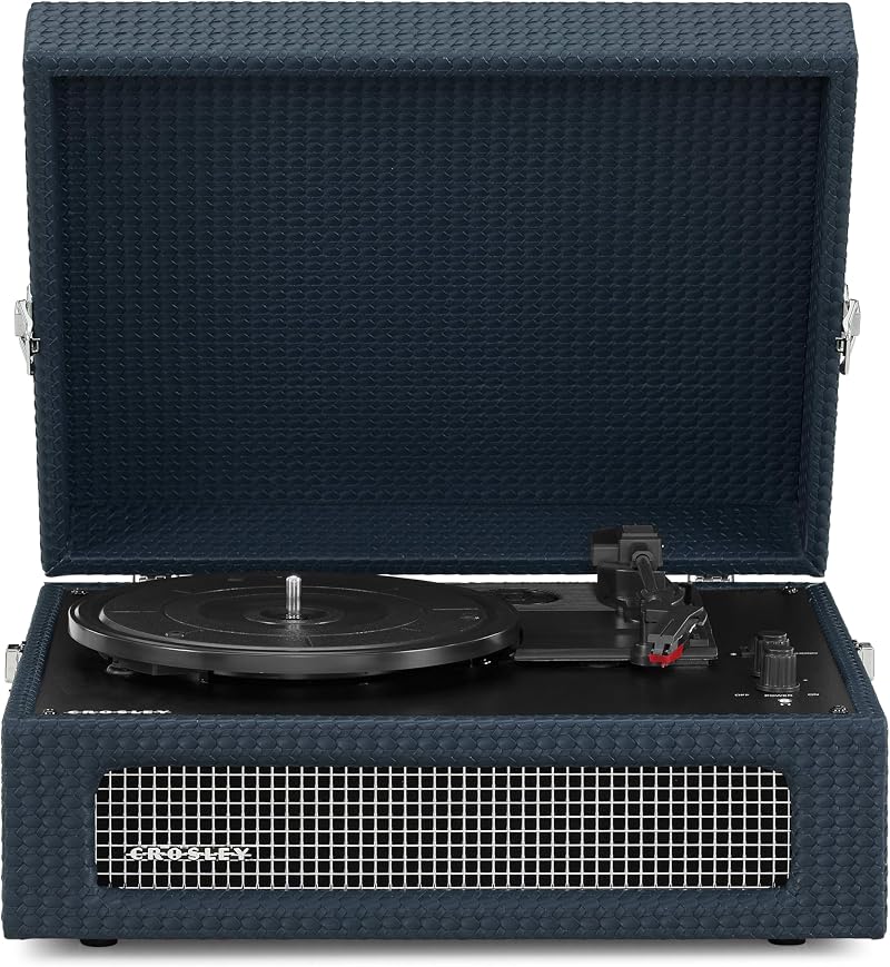Crosley Voyager Portable Turntable Bluetooth 3-Speed Navy Blue