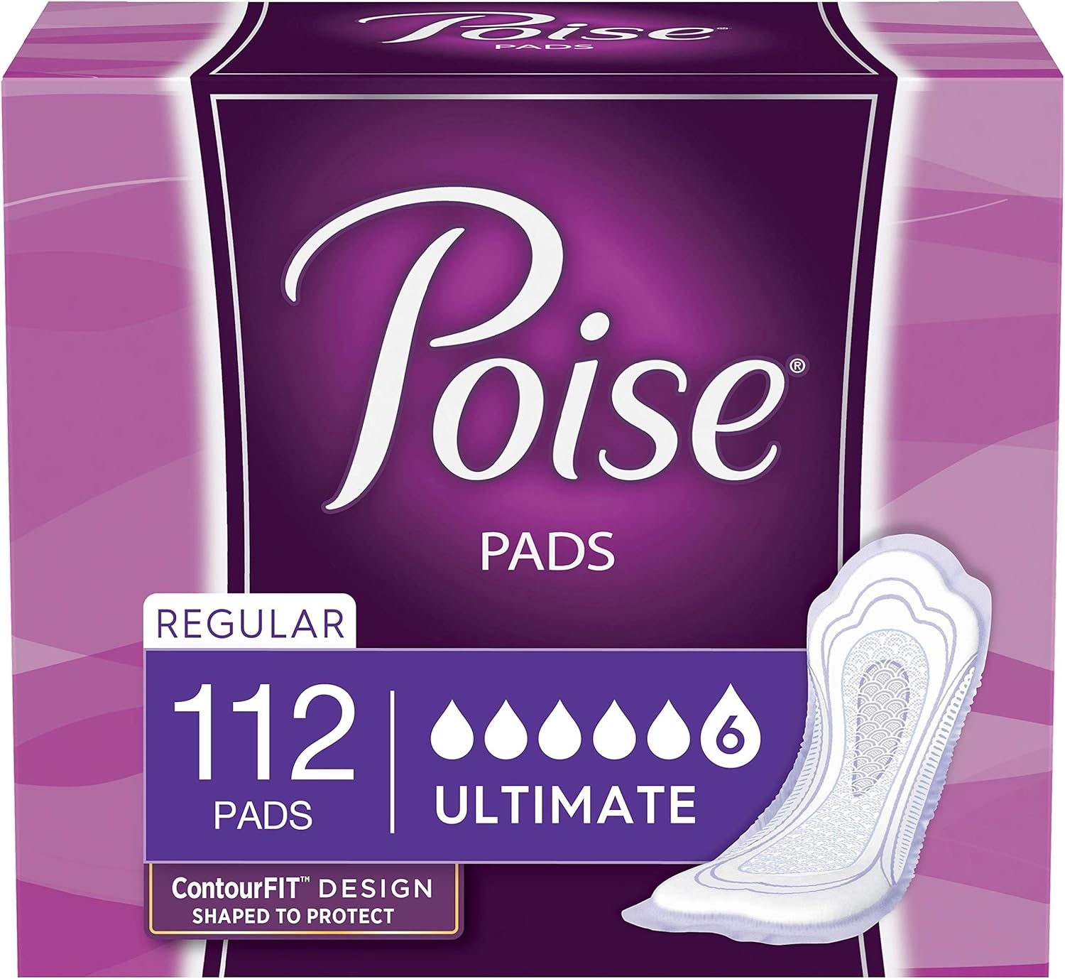 Poise Incontinence Pads, Ultimate Absorbency, Regular Length, 112 Count (2 Packs of 56) (Packaging May Vary): Health & Personal Care