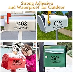 2 Inch Black Mailbox Numbers Stickers, 4 Set