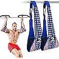 DMoose Fitness Hanging Ab Straps for Pull Up Bar & Core Strength Training - Thick Padded Arm Strap for Ab Swing with 2 Rust-Resistant Carabiners - Pull Up Straps for Abs Workout at Home and Gym (Pair)