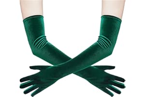Lystaii Women Long Velvet Gloves for Women Elbow Length 1920s Opera Costume Flapper Evening Banquet Party