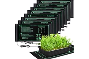 ROCEEI 8 Pack Seedling Heat Mat Bulk, 10" x 20.75" Heat Mats for Seed Starting Plant Heating Mat Grow Mats Waterproof Hydroponic Heating Pad Warm Seed for Greenhouse Plants Germination Grow