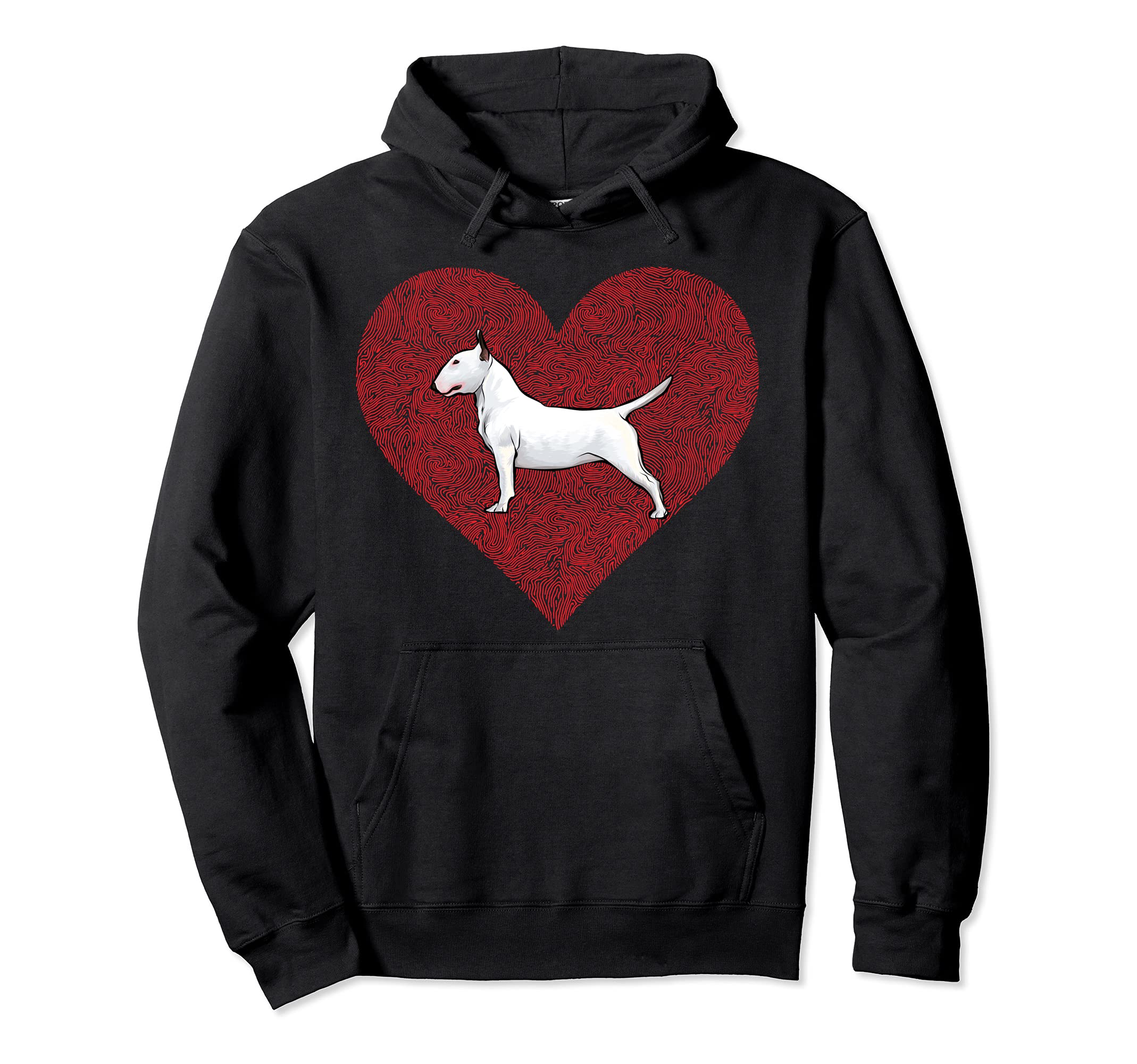 Bull Terrier Valentines Day Dog Love Fingerprint Pullover Hoodie