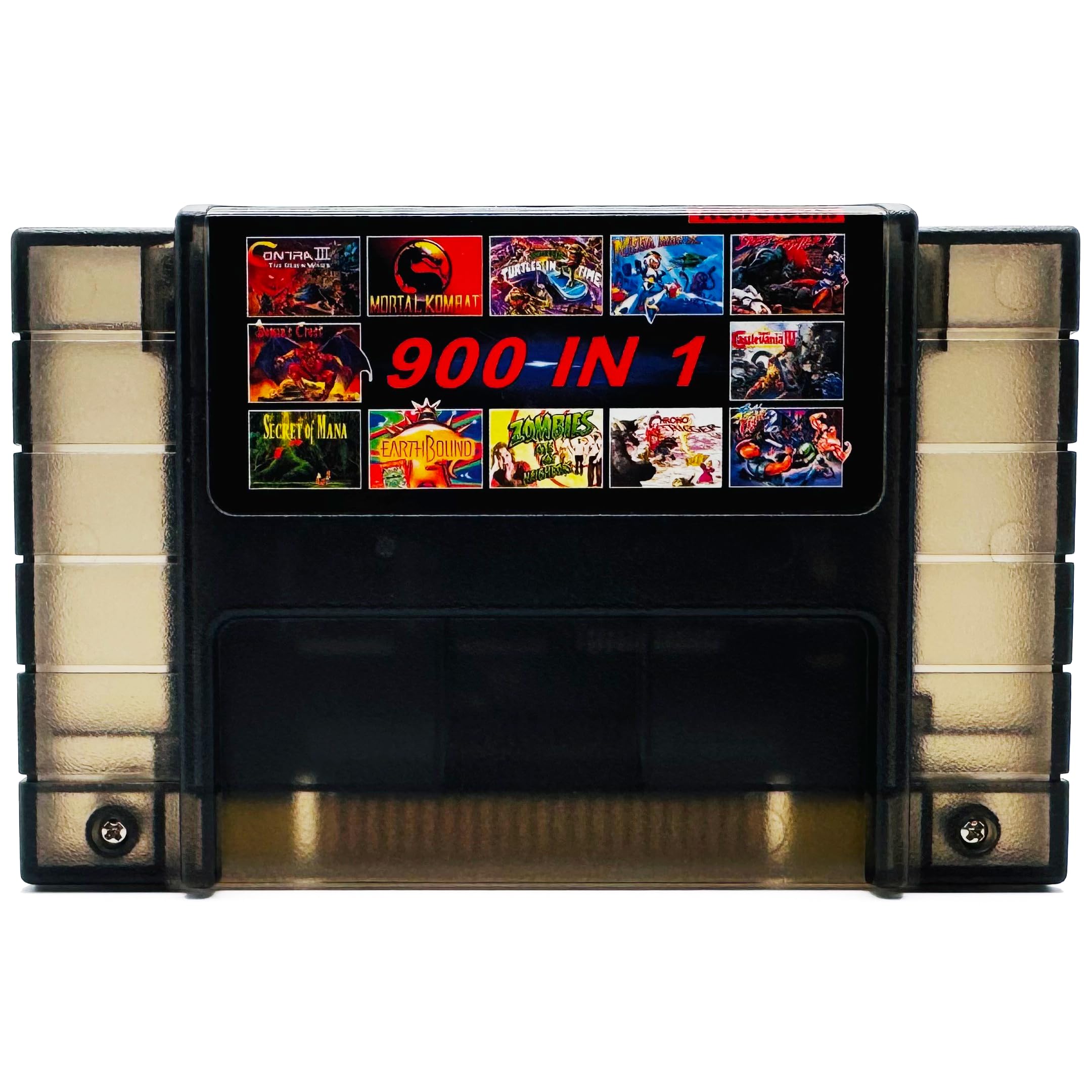 Retrotech 900 In 1 Game Cartridge For SNES Super Nintendo 16Bit Game Console - Transparent Black