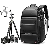 NASKVOWT Waterproof DSLR Camera Backpack - Large with TSA Lock, Fits Drone & 17-Inch Laptop